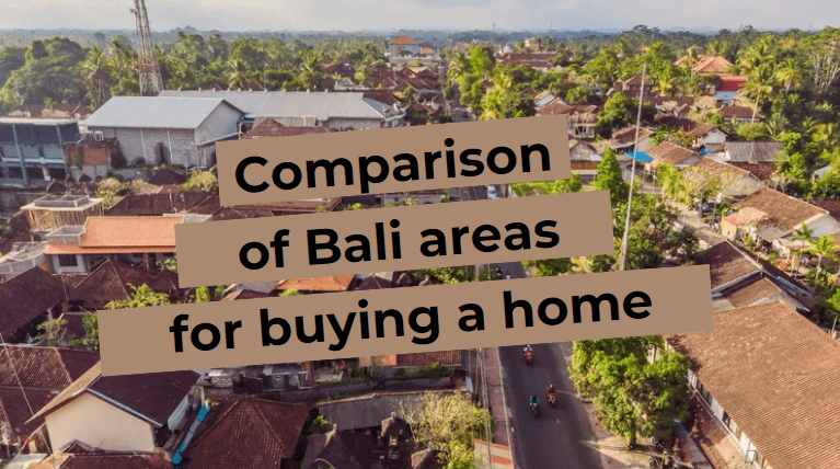 Comparison of Bali neighborhoods for buying a home