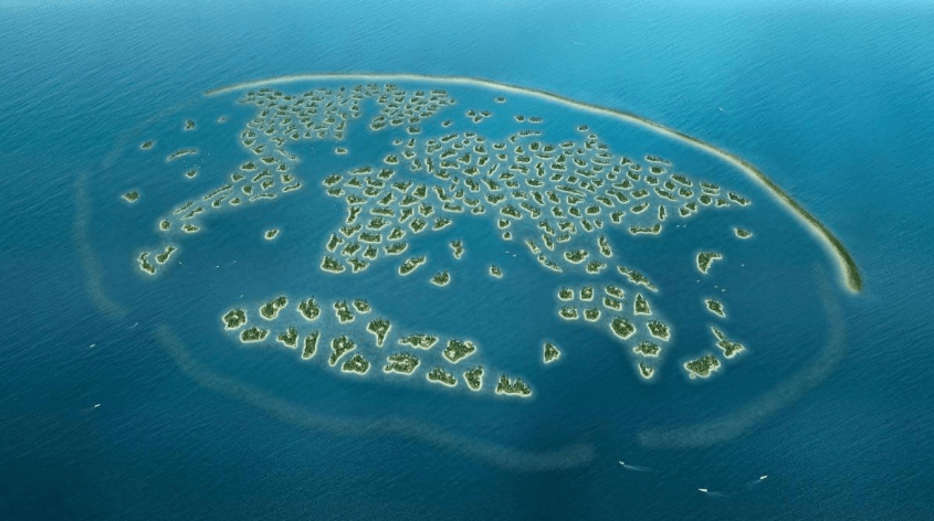 Ein Führer zu World Islands, einem Viertel in Dubai