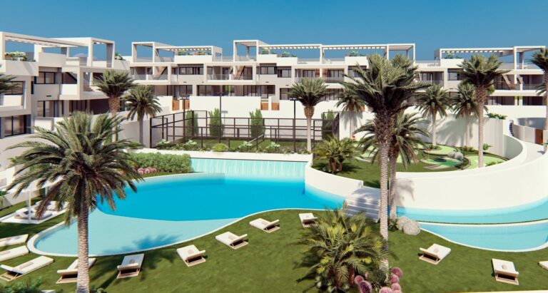 Luxus apartmanok egy lakóparkban Torreviejában