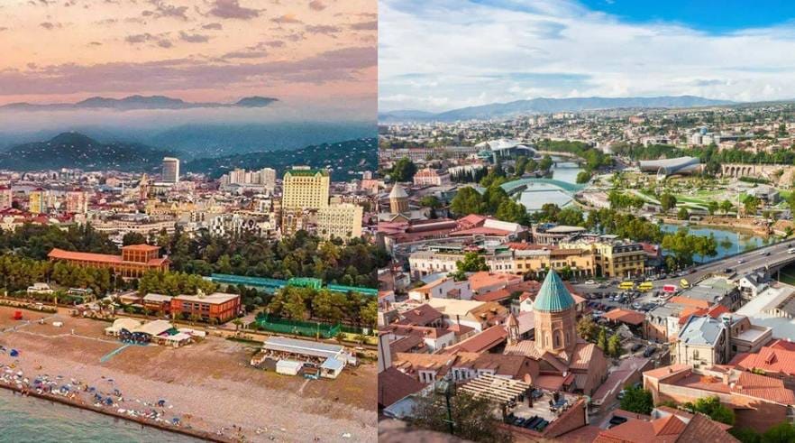 Batumu ou Tbilisi: escolher uma propriedade tendo como pano de fundo as vistas da cidade.